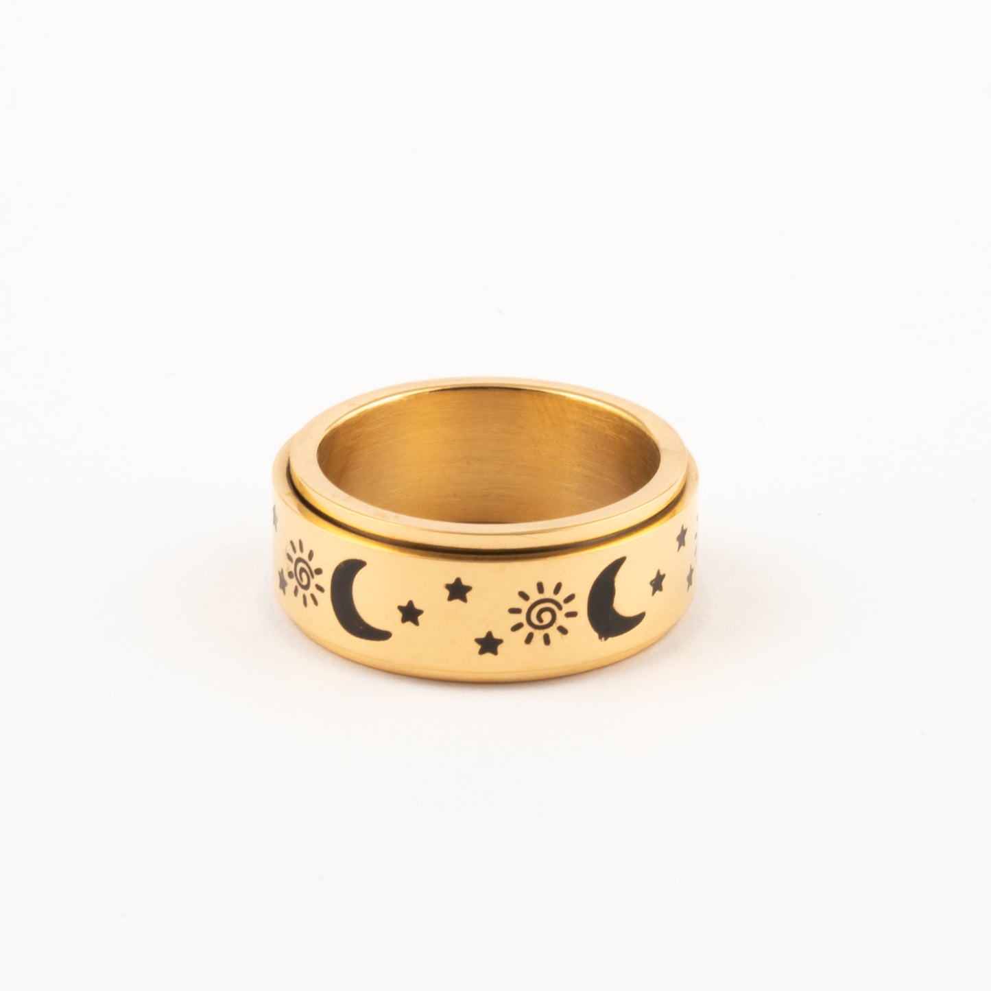 Anillo Deslizante Luna y Estrellas 1 Dorado