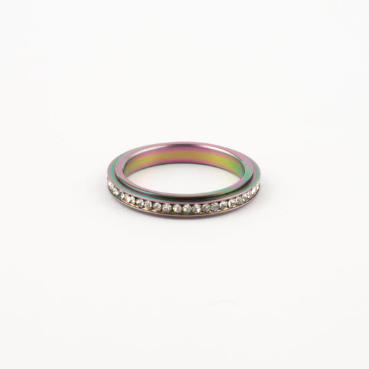 Anillo Deslizante Delgado Zirconias Tornasol