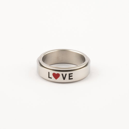Anillo Deslizante Love Plateado