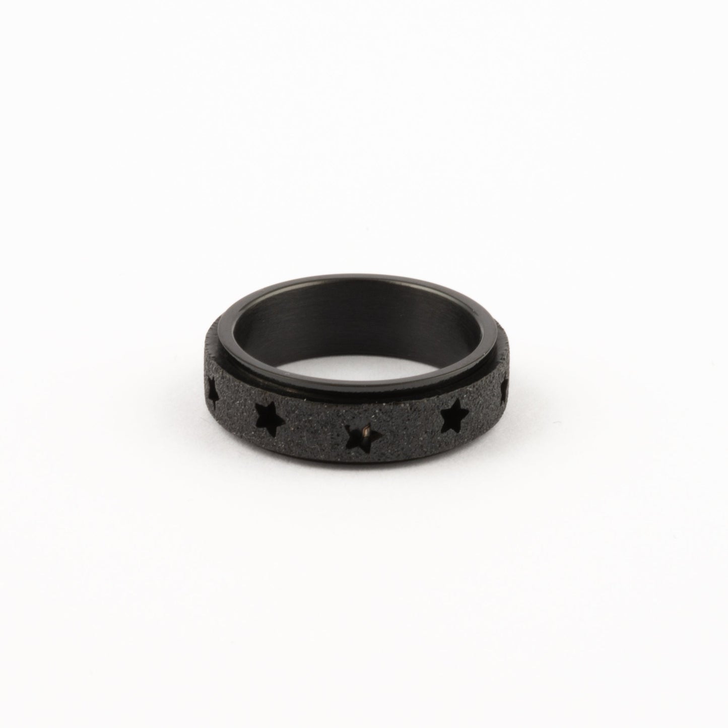 Anillo Deslizante Estrellas Aspero Negro