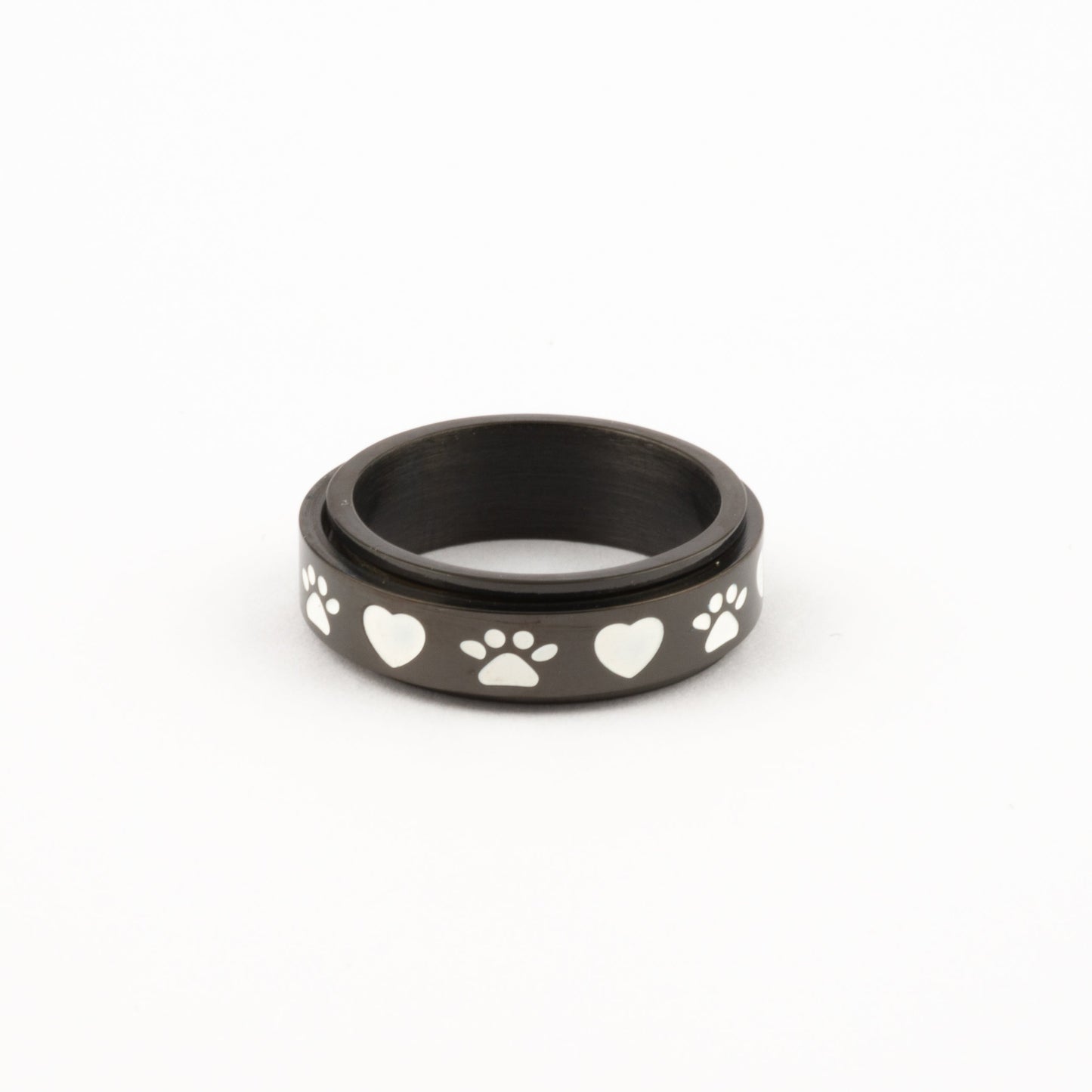 Anillo Deslizante Patitas de Perro Negro