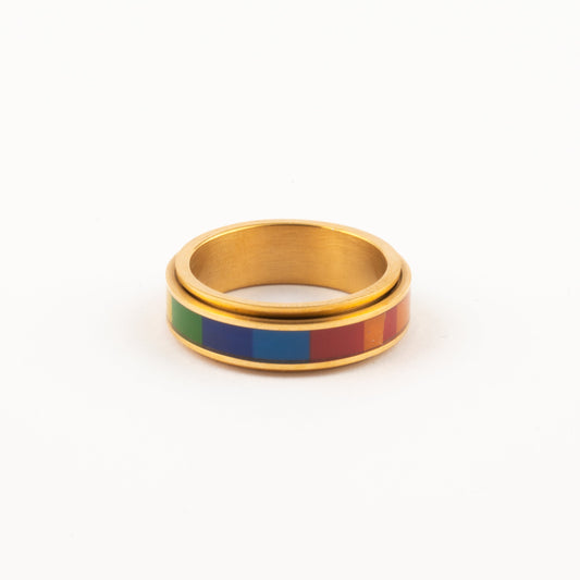 Anillo Deslizante Multicolor Dorado