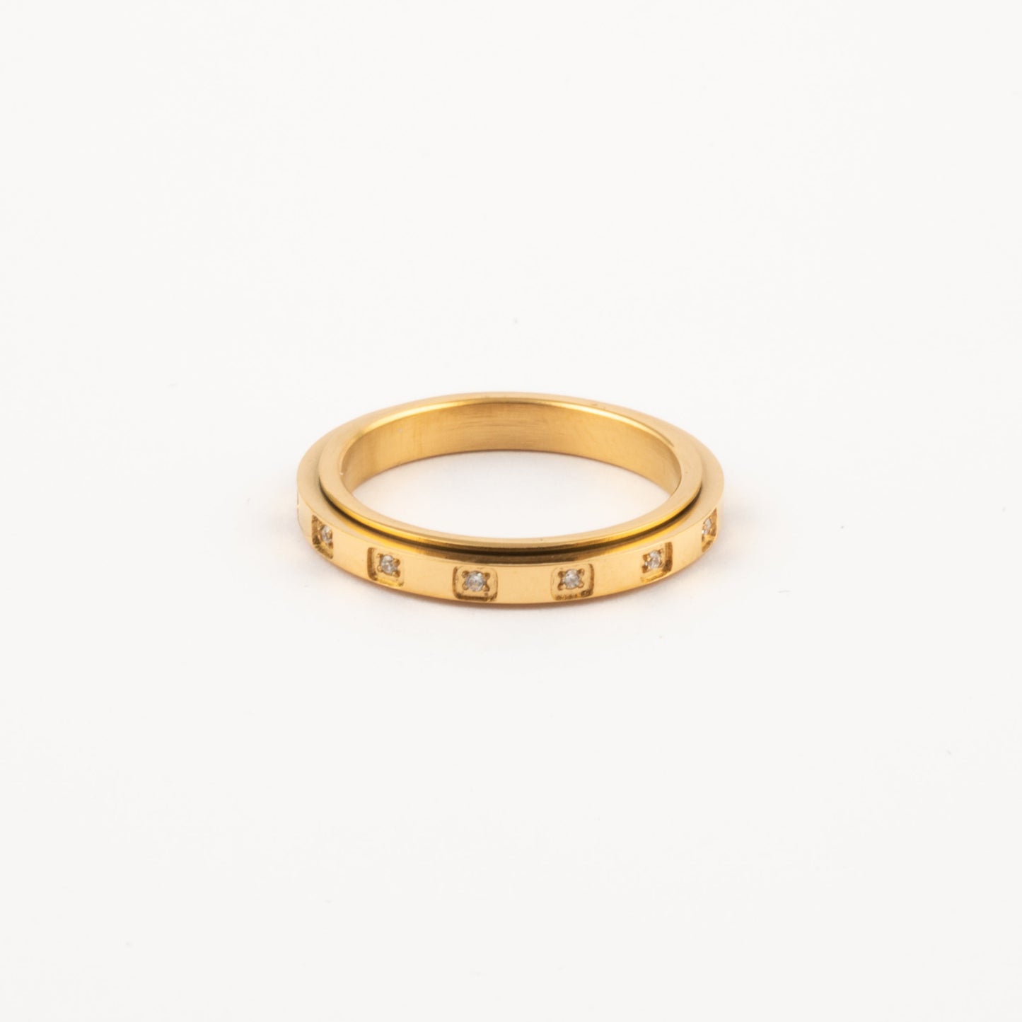 Anillo Deslizante Delgado Brillos Dorado