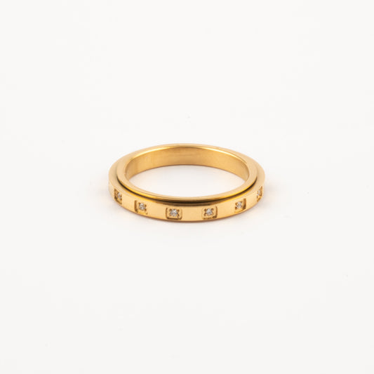 Anillo Deslizante Delgado Brillos Dorado