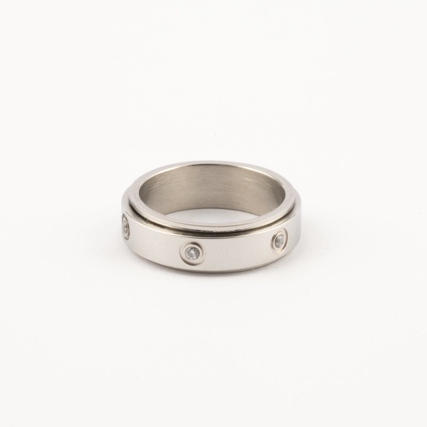 Anillo Deslizante Insertos Zirconias Plateado
