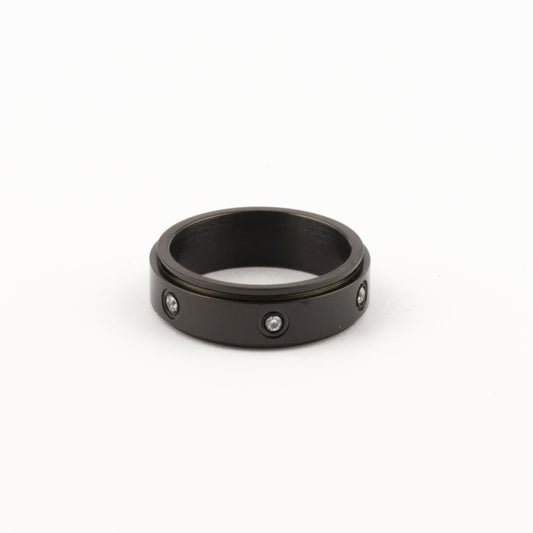 Anillo Deslizante Insertos Zirconias Negro