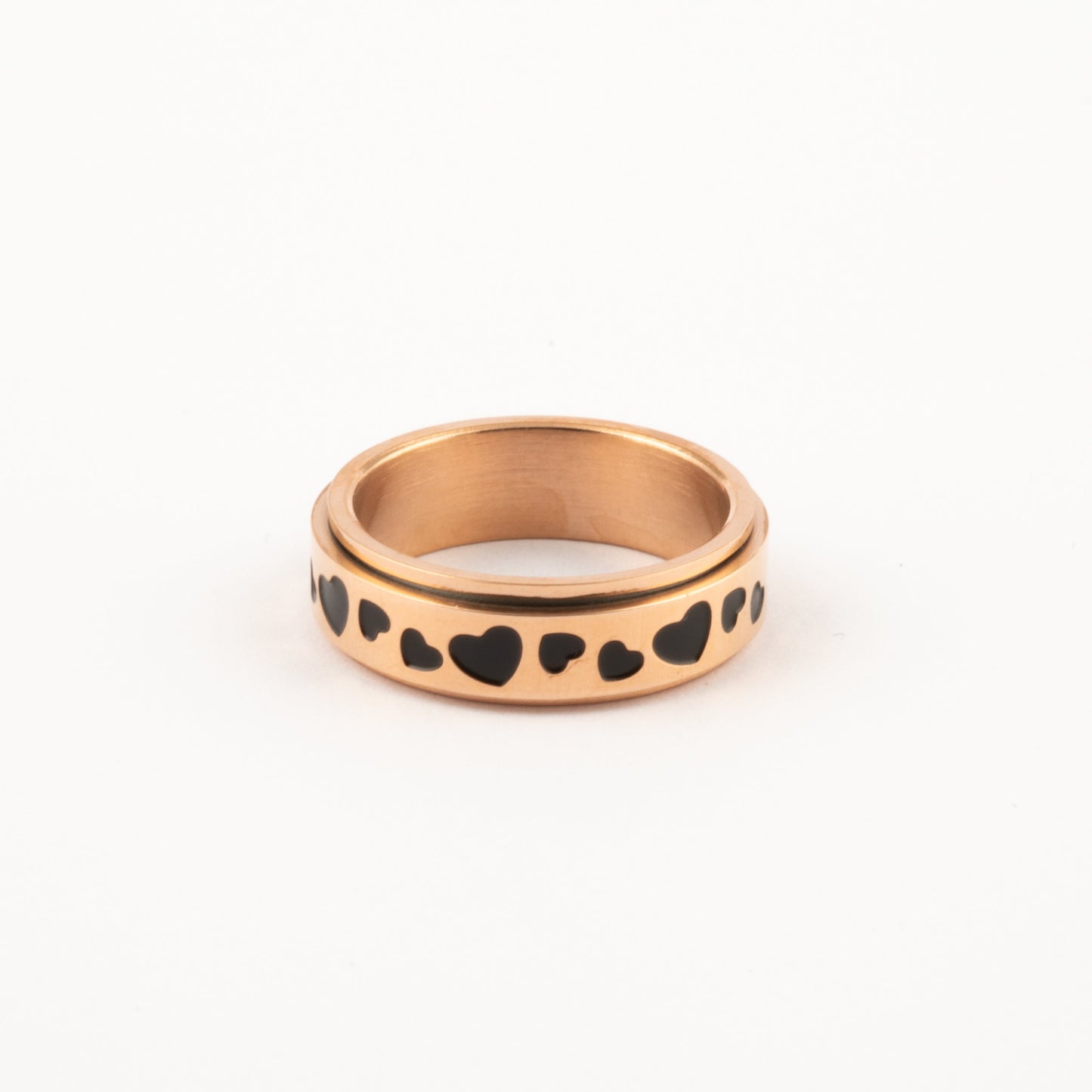 Anillo Deslizante Corazones Oro Rosa