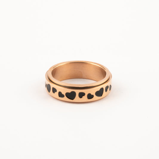 Anillo Deslizante Corazones Oro Rosa