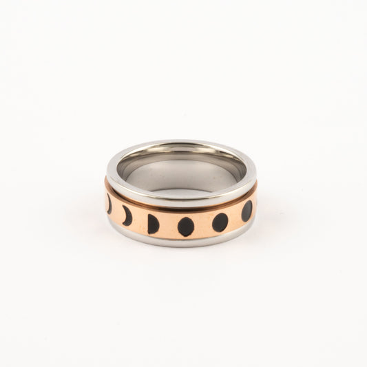 Anillo Deslizante Fases Lunares Bicolor