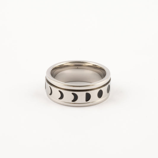 Anillo Deslizante Fases Lunares Plateado