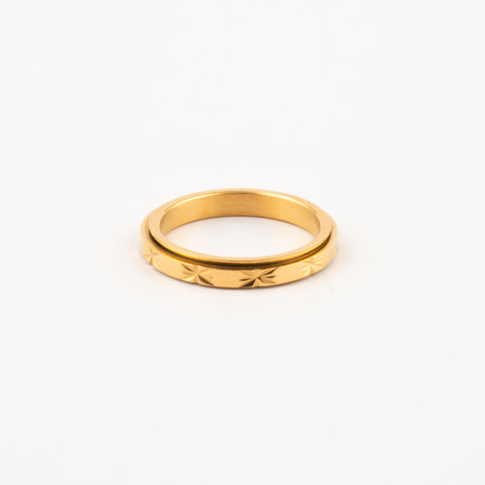 Anillo Deslizante Delgado Textura 1 Dorado