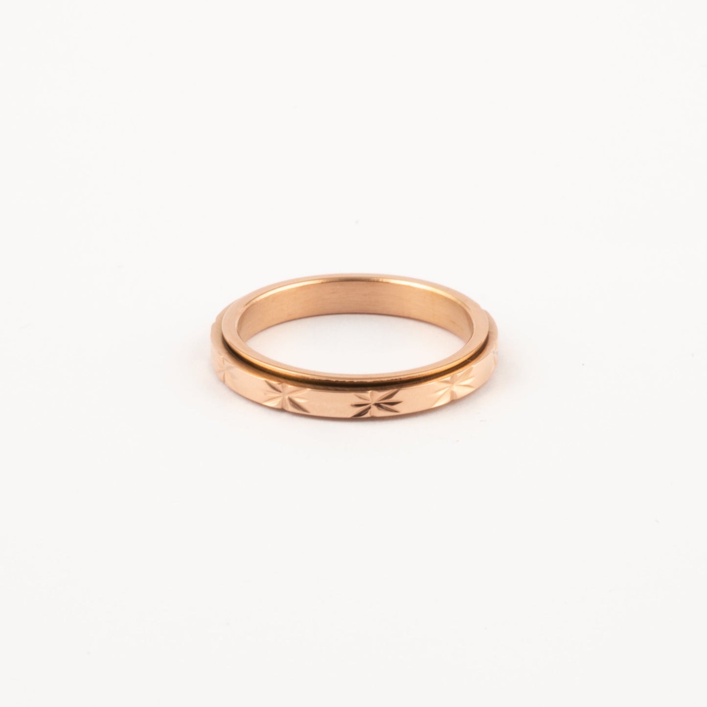 Anillo Deslizante Delgado Textura 1 Oro Rosa