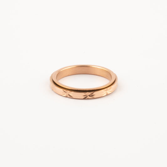 Anillo Deslizante Delgado Textura 1 Oro Rosa