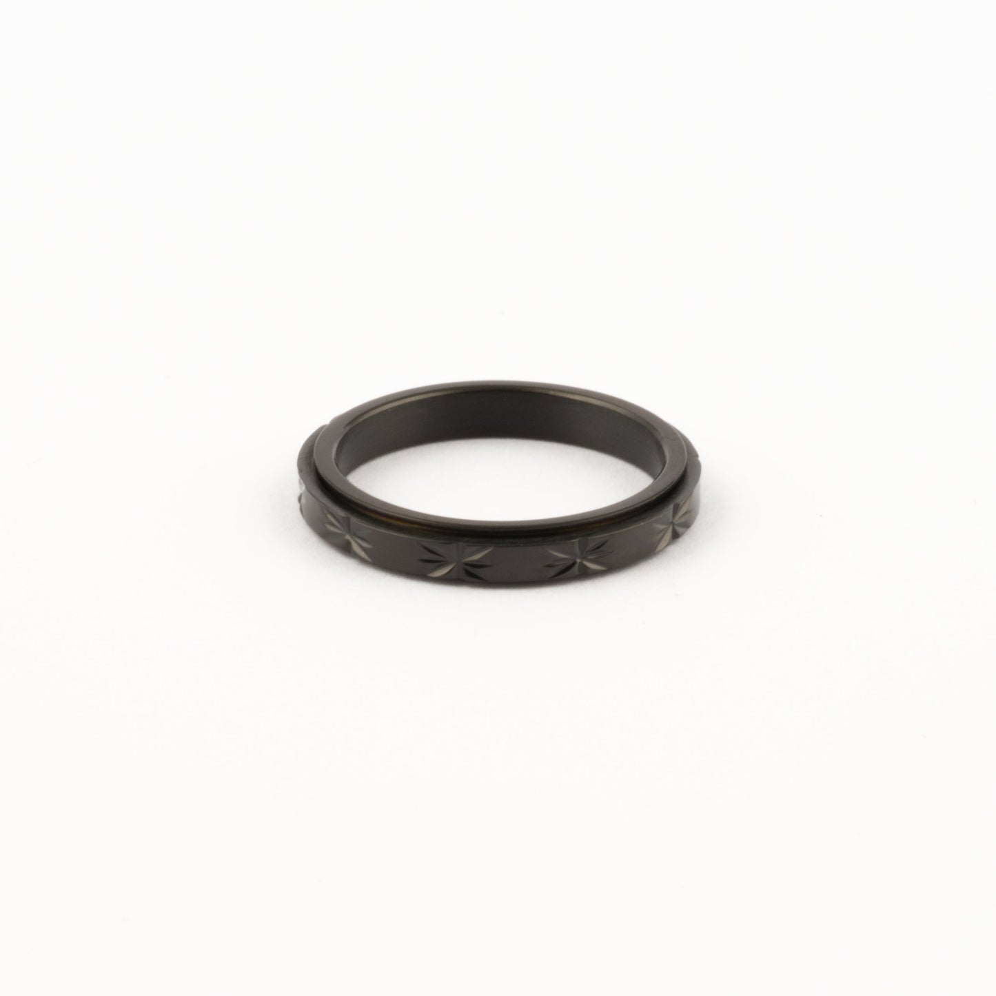 Anillo Deslizante Delgado Textura 1 Negro