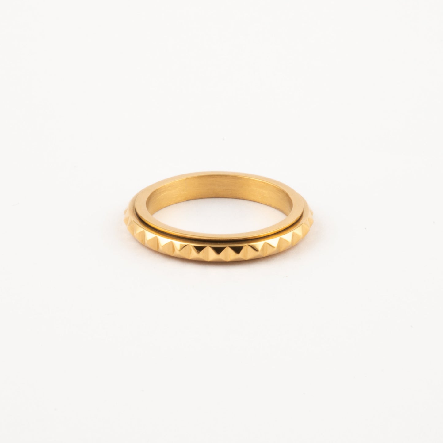 Anillo Deslizante Delgado Rombos Dorado