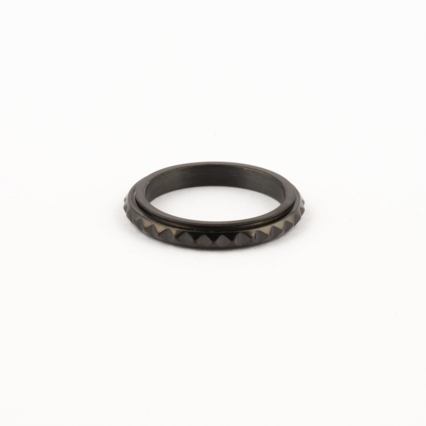 Anillo Deslizante Delgado Rombos Negro
