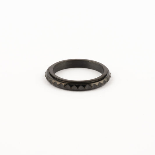 Anillo Deslizante Delgado Rombos Negro