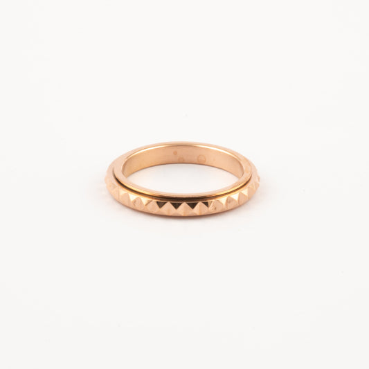 Anillo Deslizante Delgado Rombos Oro Rosa