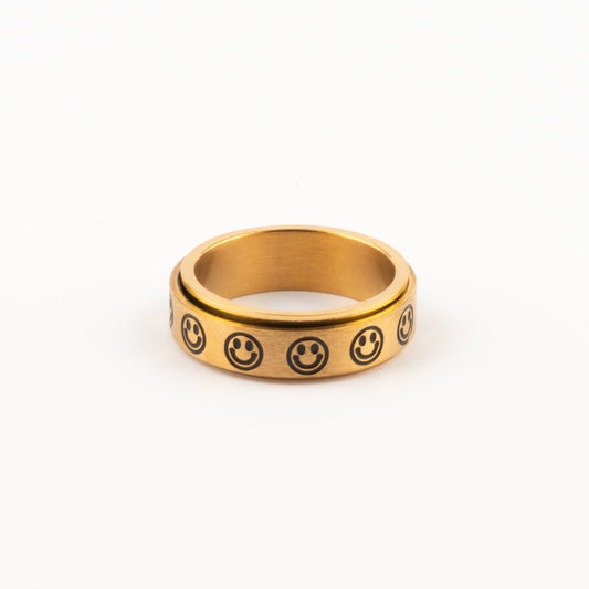 Anillo Deslizante Carita Feliz Dorado