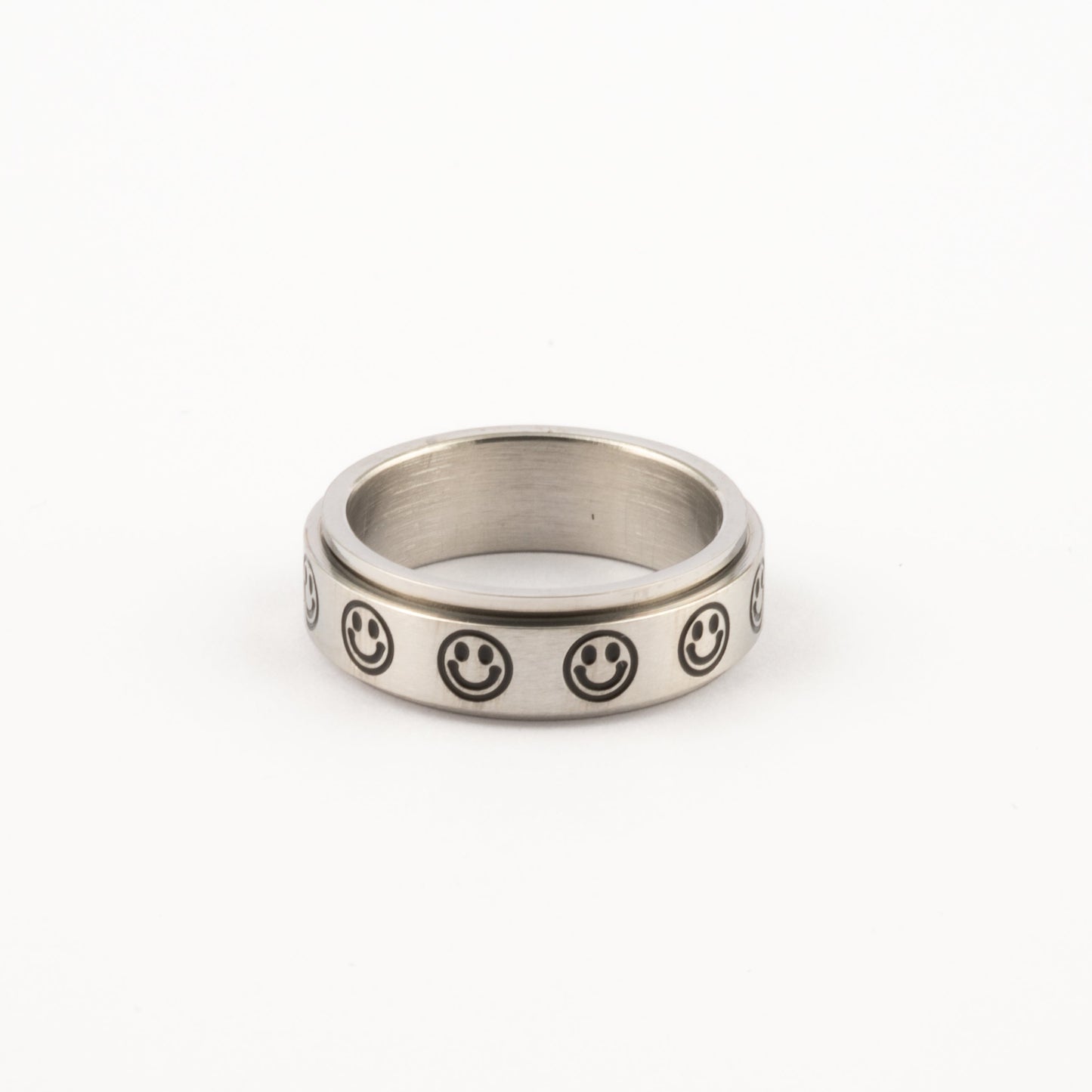 Anillo Deslizante Carita Feliz Plateado