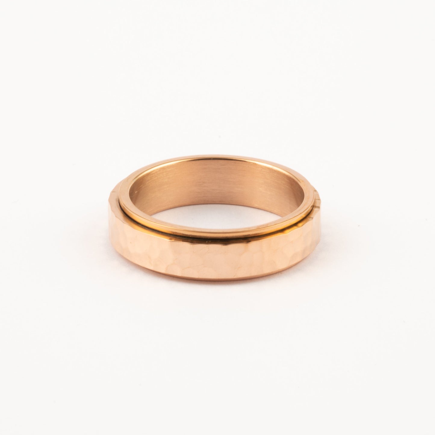 Anillo Deslizante Hammered Oro Rosa