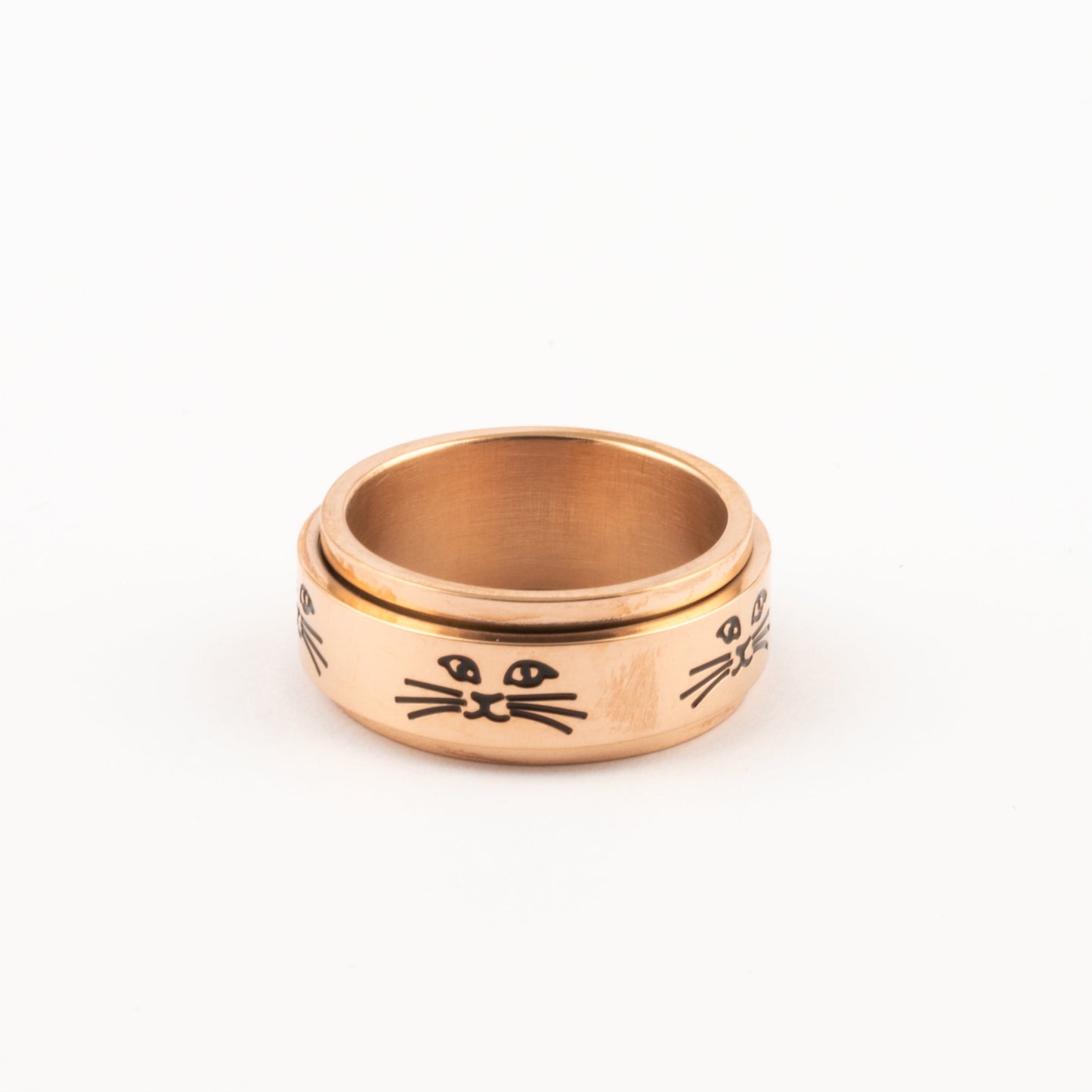 Anillo Deslizante Gatito Oro Rosa
