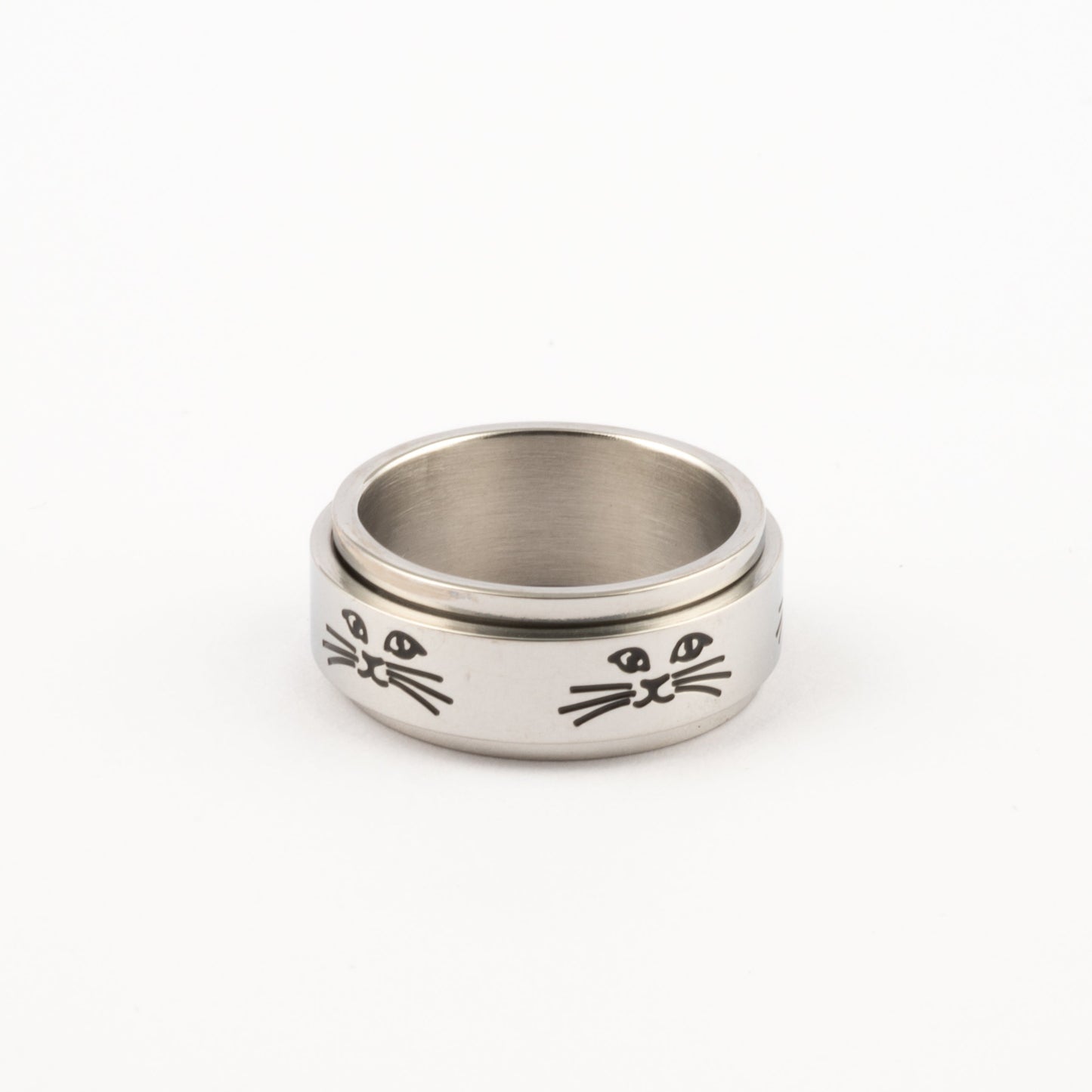 Anillo Deslizante Gatito Plateado