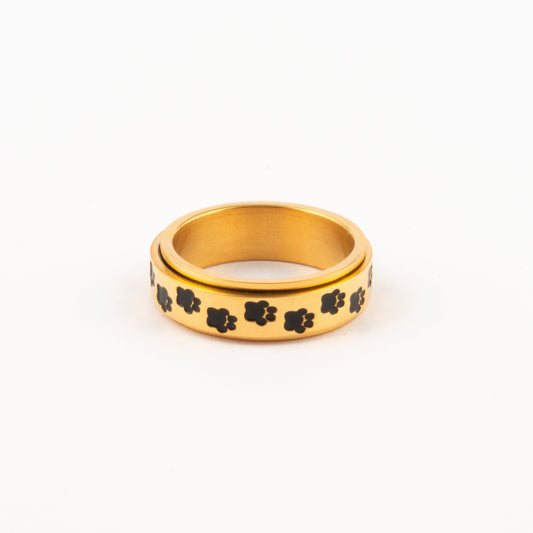 Anillo Deslizante Patitas de Perro 2 Dorado