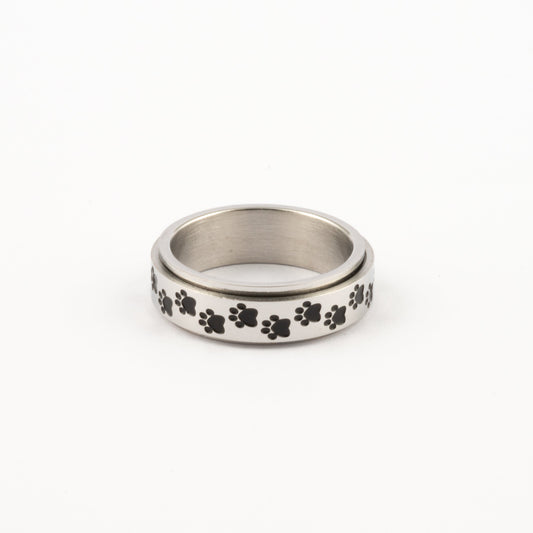 Anillo Deslizante Patitas de Perro 2 Plateado