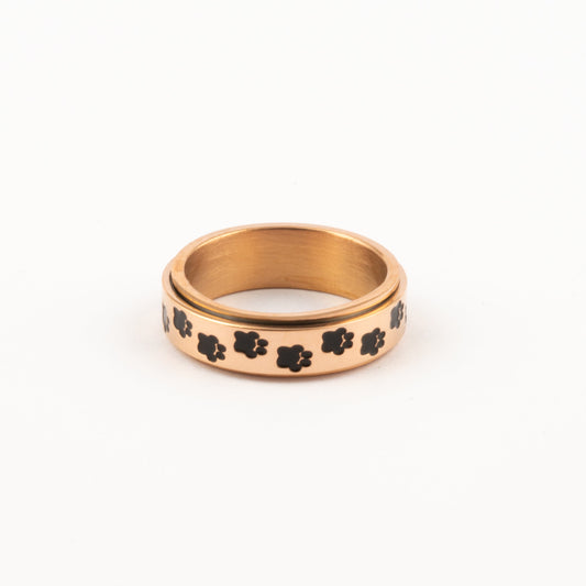 Anillo Deslizante Patitas de Perro 2 Oro Rosa