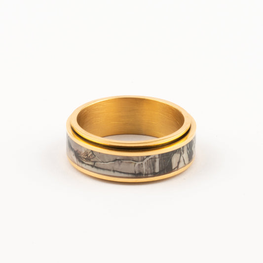 Anillo Deslizante Textura Abstracta Bicolor