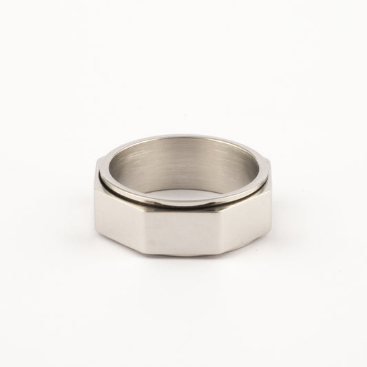 Anillo Deslizante Corte Recto Plateado