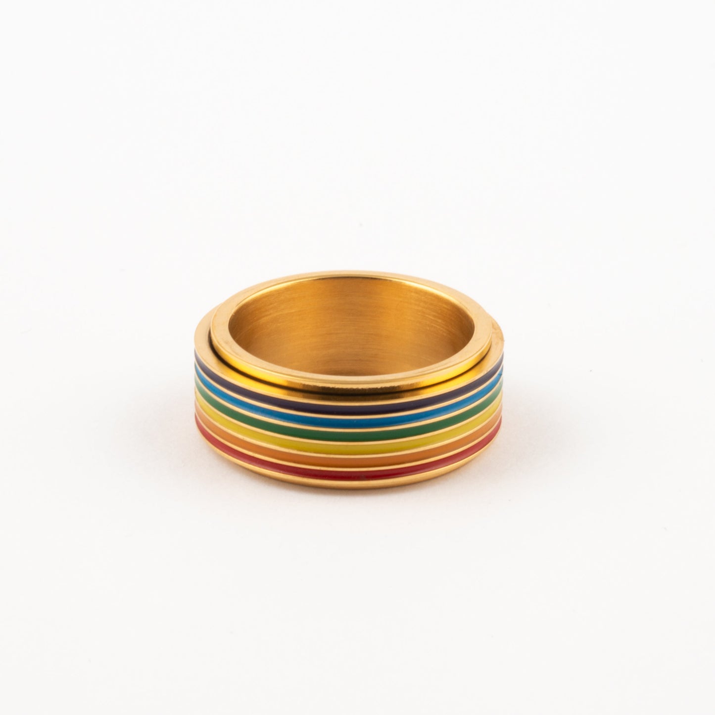 Anillo Deslizante Arcoiris Dorado