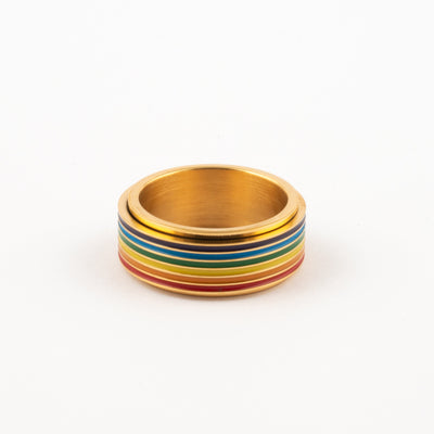Anillo Deslizante Arcoiris Dorado