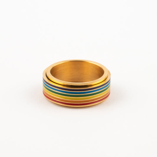 Anillo Deslizante Arcoiris Dorado