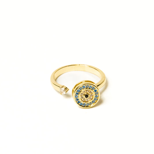 Anillo Giratorio Ojo Turco Dorado - Agosto 18