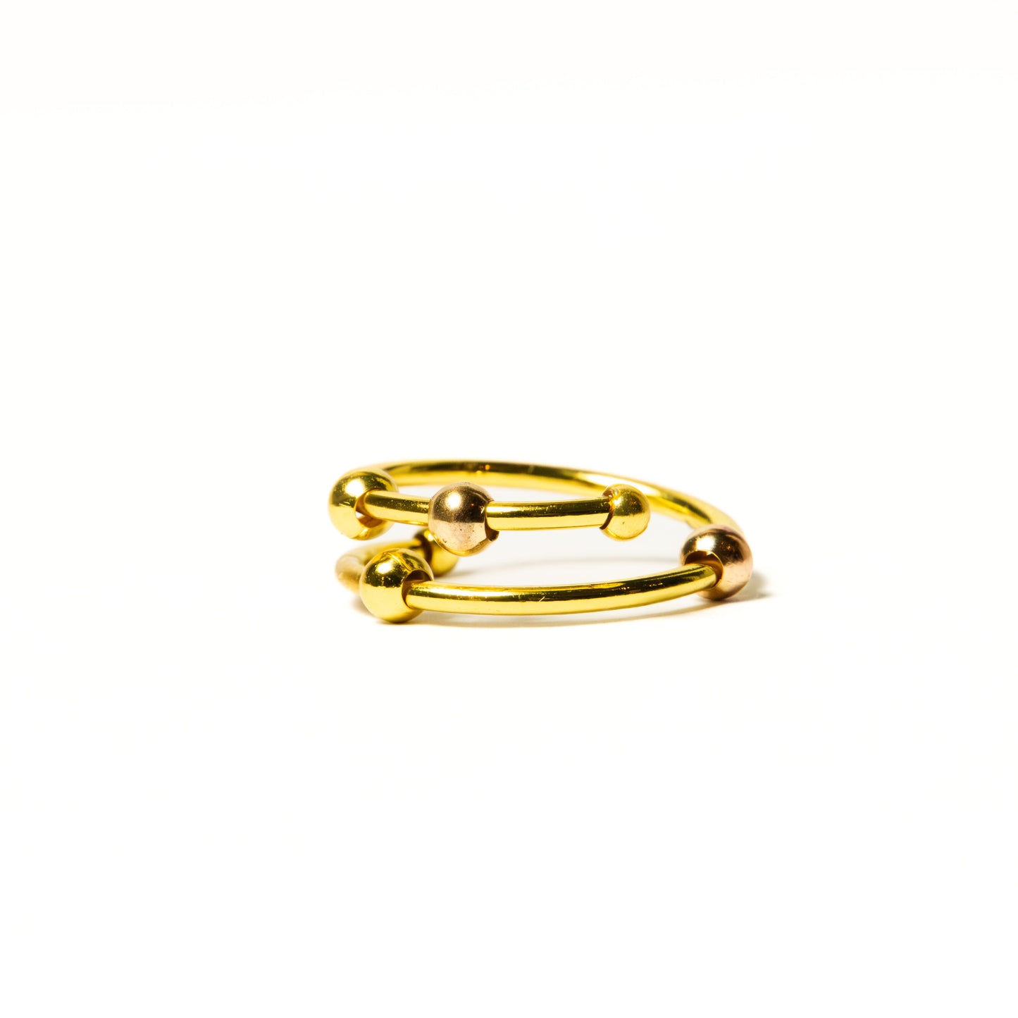 Anillo Anti-Estrés Deslizante Doble Julio Dorado