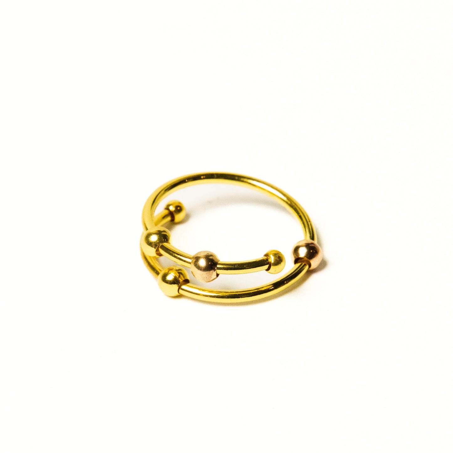Anillo Anti-Estrés Deslizante Doble Julio Dorado